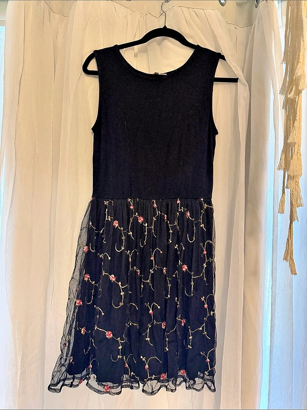 Floral Black Dress